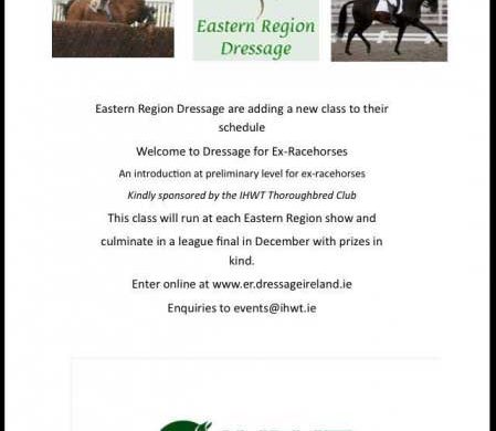 Eastern Region Dressage introduce a class for ex-racehorses